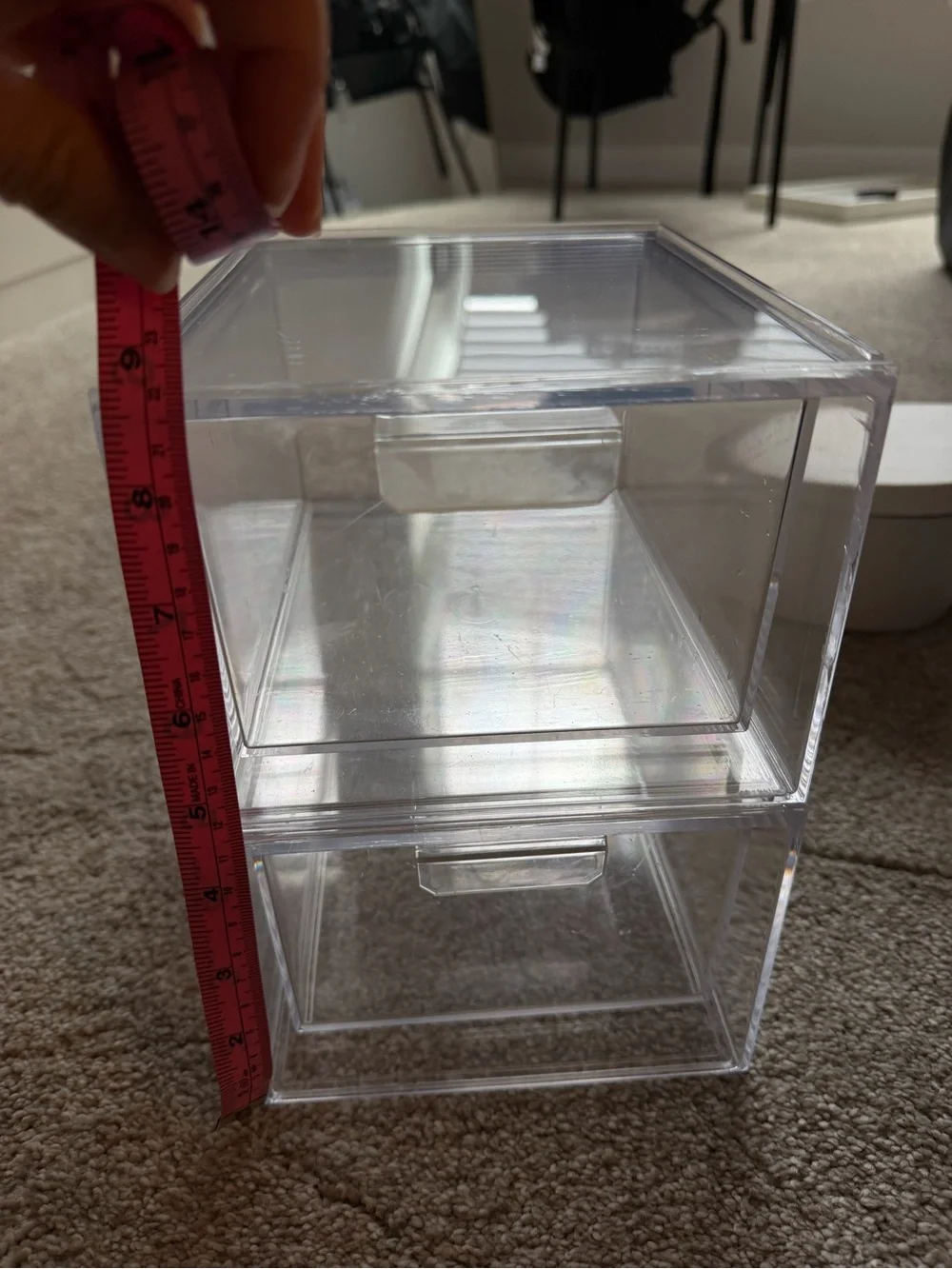 Clear 2-Drawer Acrylic Storage Organizer - Transparent